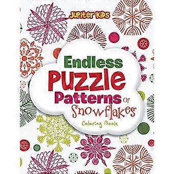Endlose Puzzlemuster von Schneeflocken Malbuch