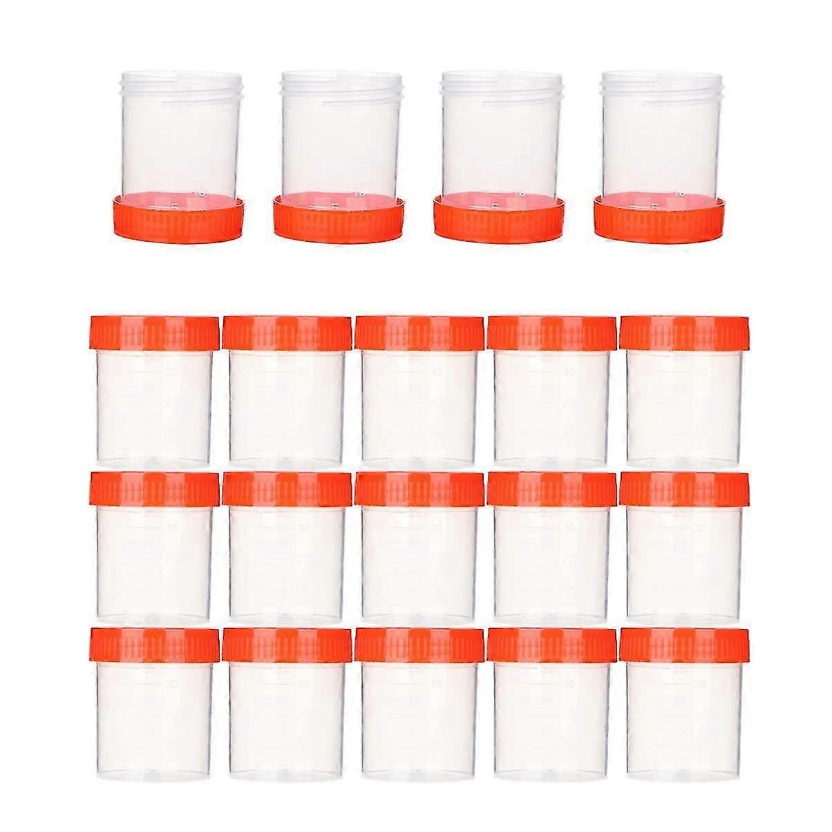 50pcs 40ml Urine Sample Cups Clear Specimen Liquid Tubes Testing Sample Liquid Container for Lab (Random Color)