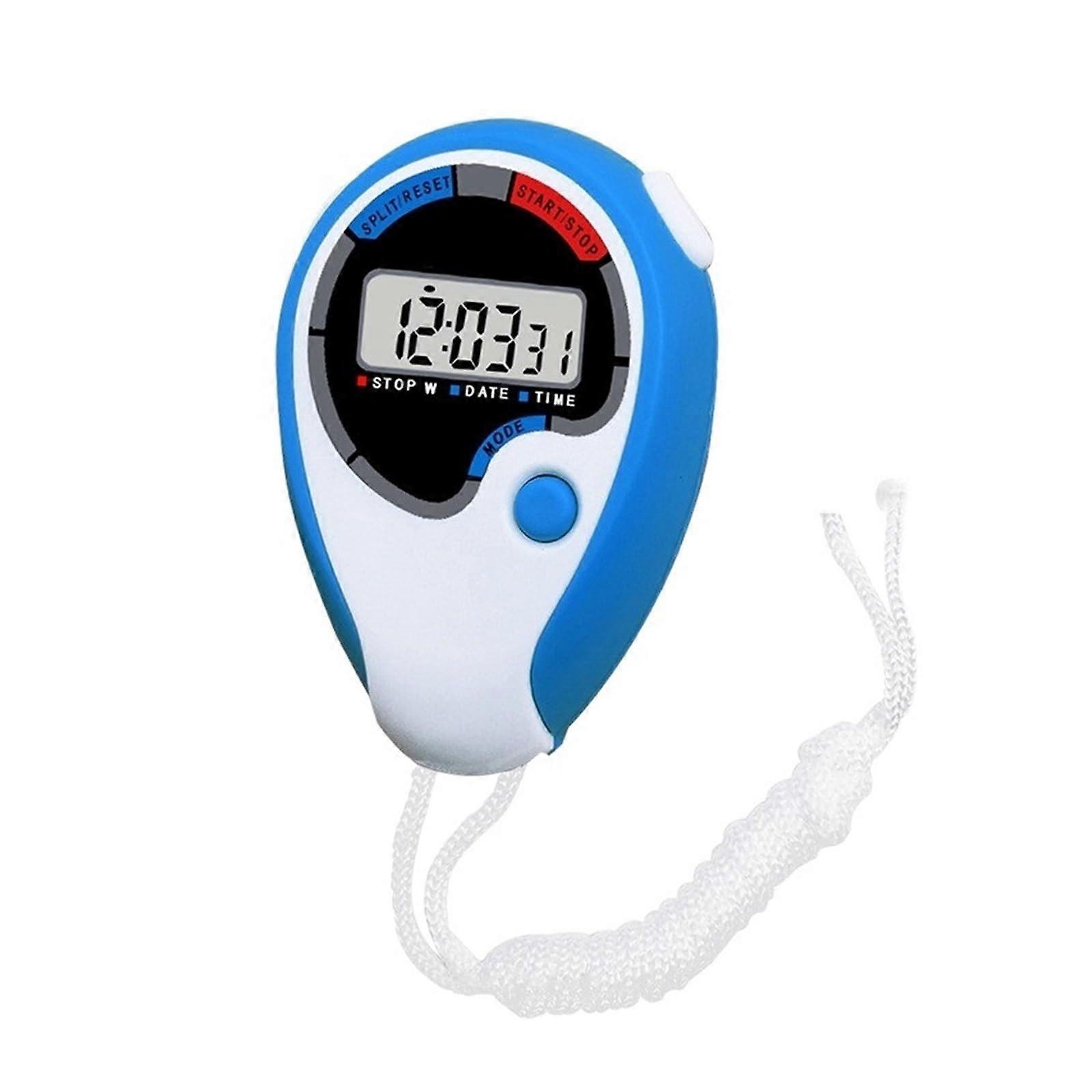 Digital Handheld LCD Sports Stopwatch Timer with Precision Timing and MultiFunction Display Blue