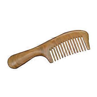 Wooden Hair Comb Green Sandalwood Wide Teeth Anti Static Gentle Scalp Massage Hair Brush