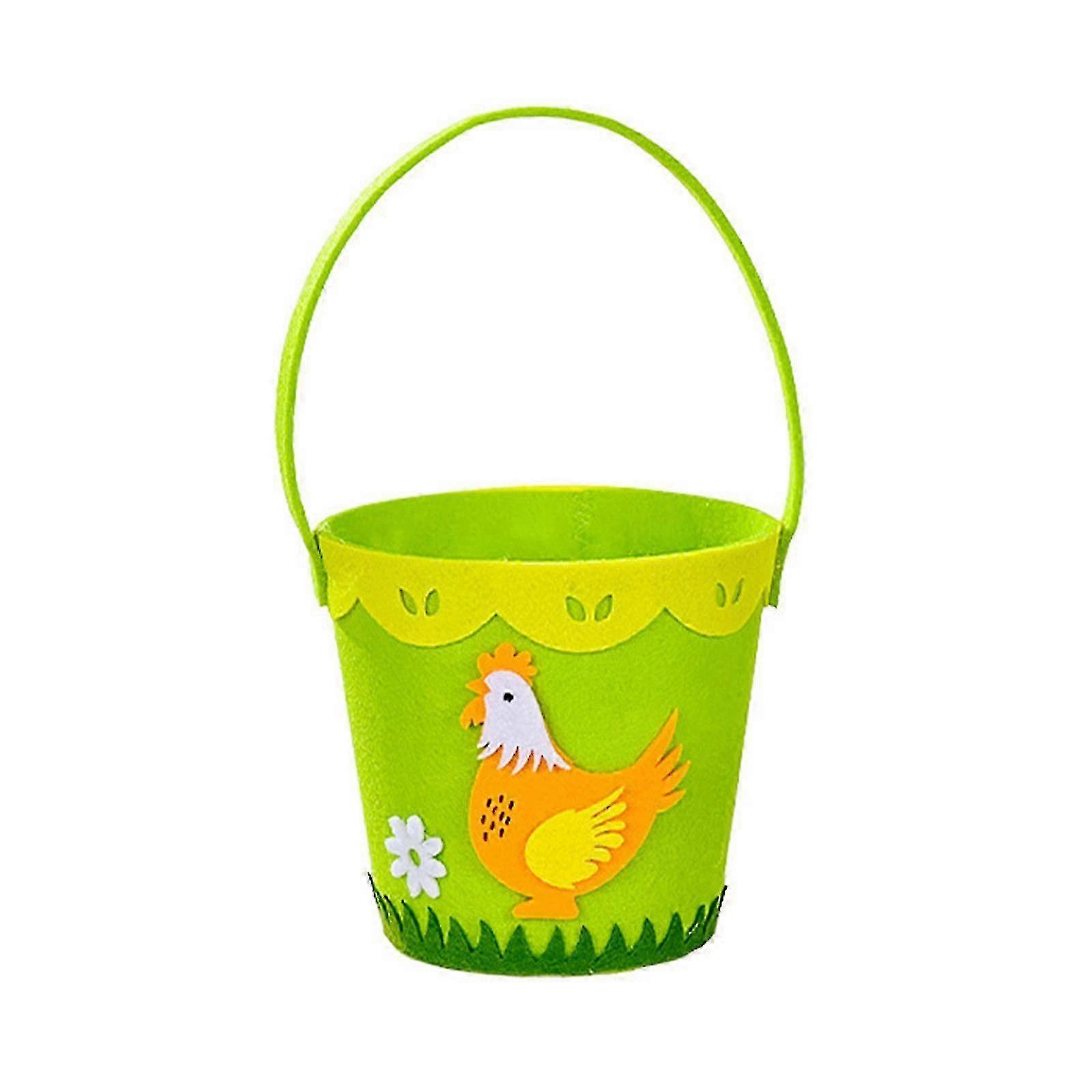 Easter Decorations Easter Round Portable Non-woven Bucket Easter Decorations