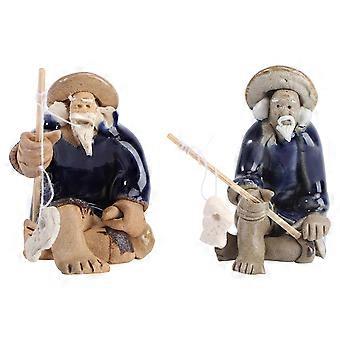 2 Pcs Bonsai Adornos Tanque de Peixes Ornamentos Cerâmica Decorações de Pescador