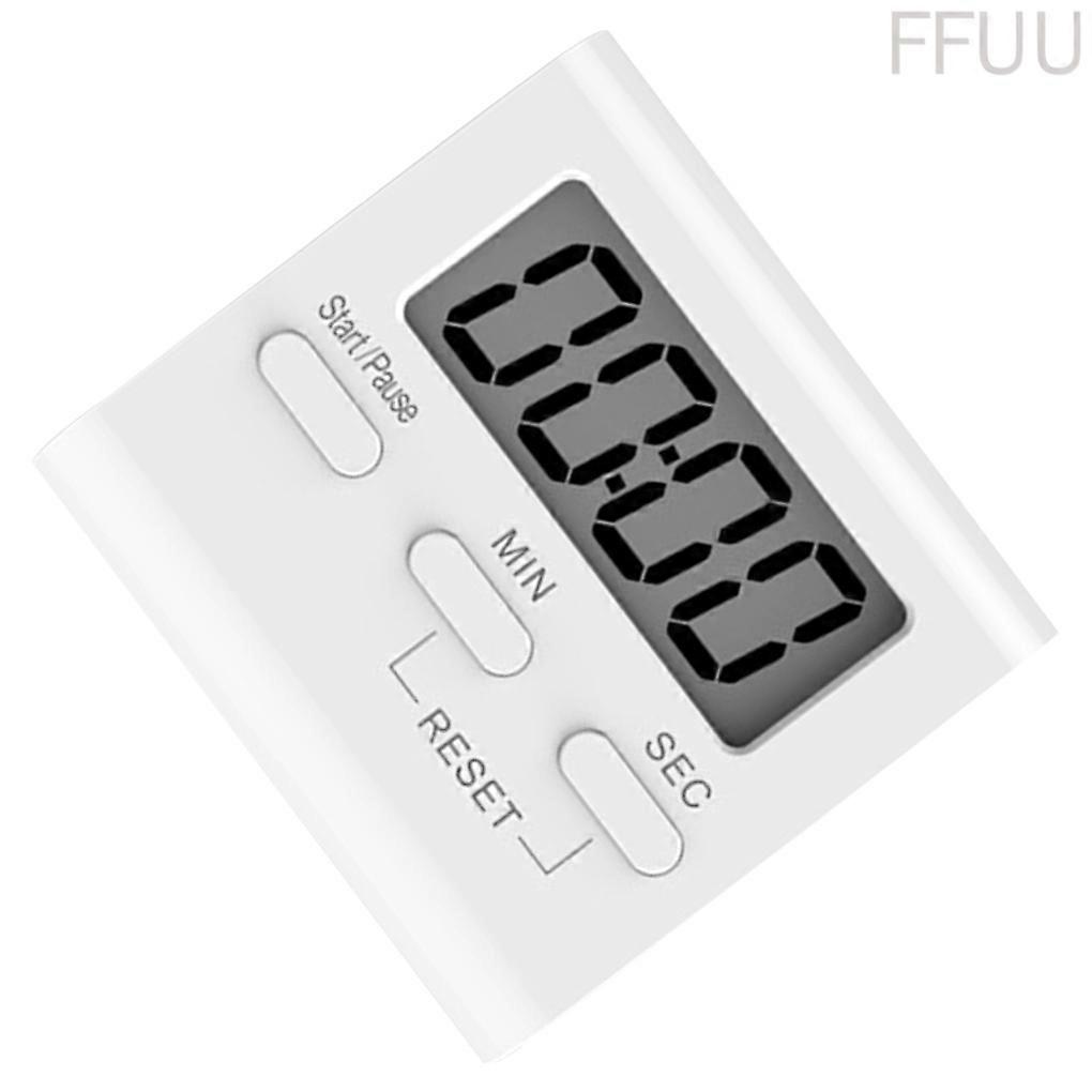 White LCD Digital Kitchen Cooking Timer Countdown Timer, High Volume Alarm, Magnetic Hour Meter