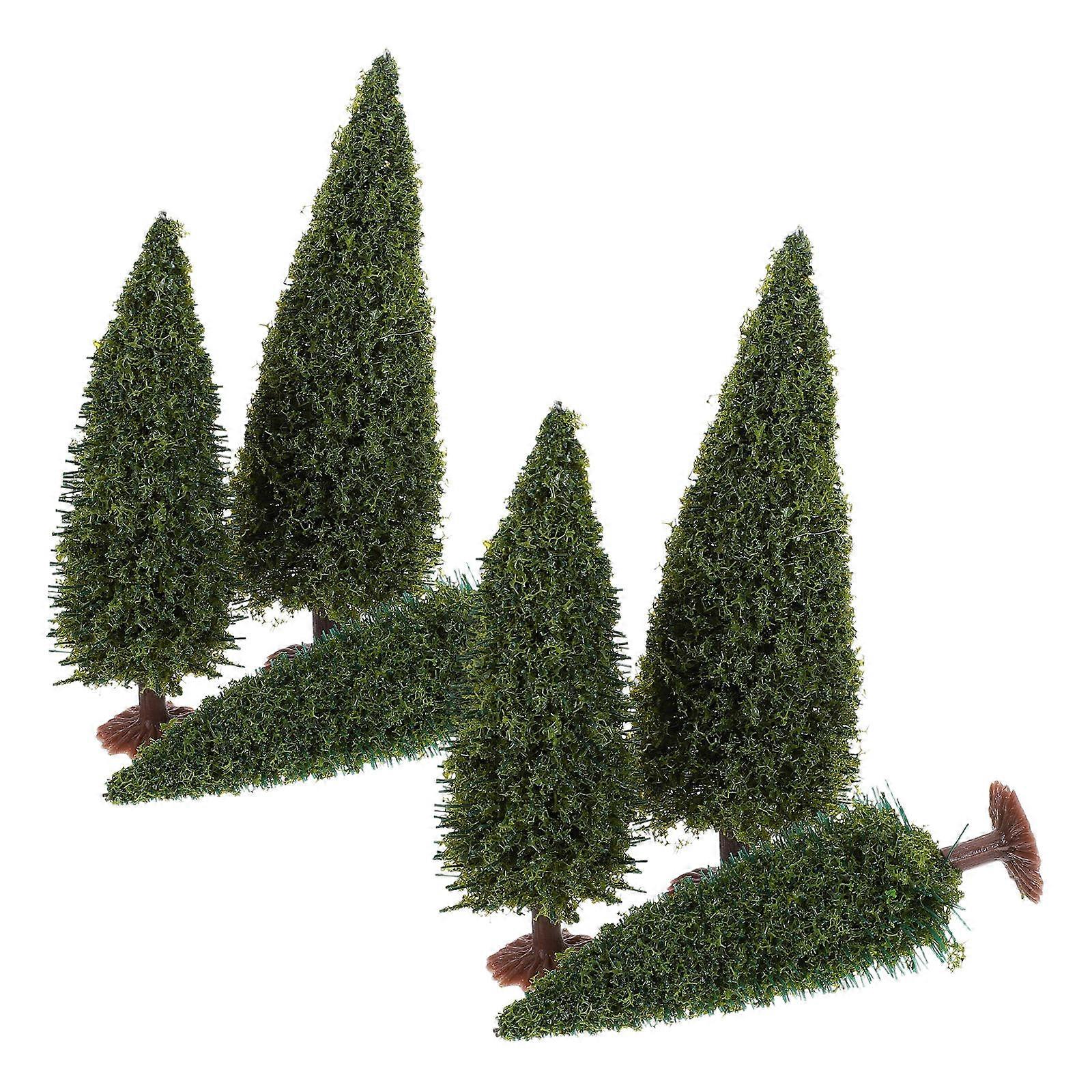Train Scenery Tree Model Pine Tree Figure for Landscape 6Pcs Green Set