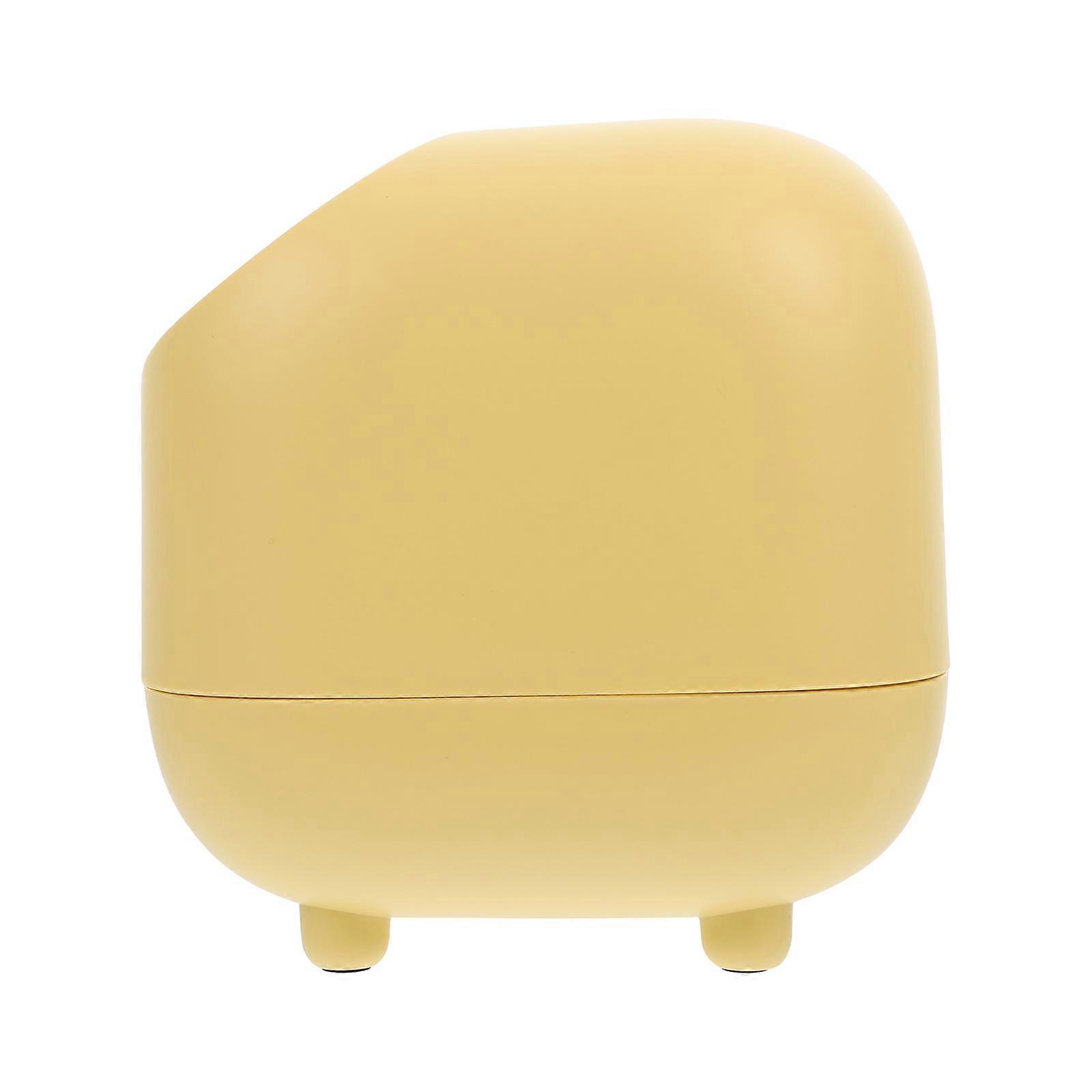 Double-Deck Yellow Press Type Trash Can for Storing 1Pcs Desktop Wastebin