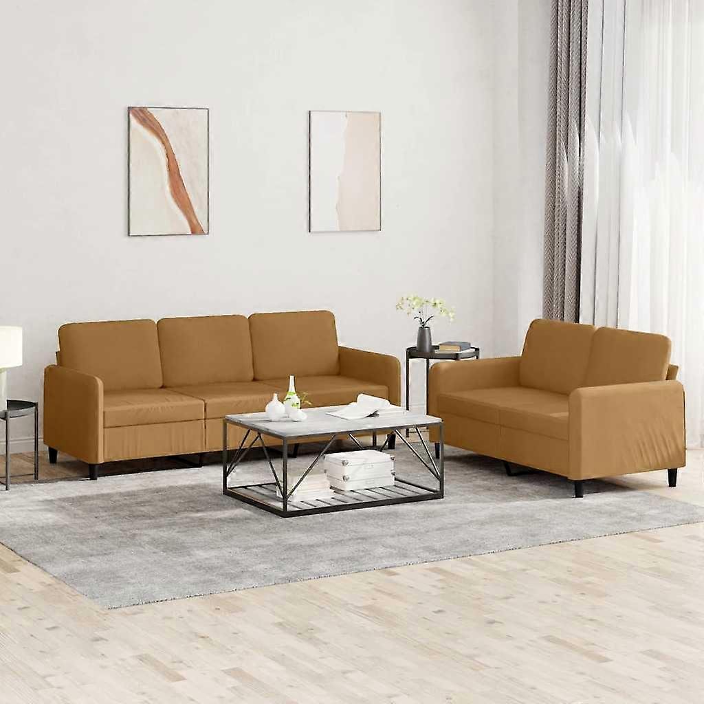 2-tlg. Sofagarnitur Braun Samt, SKU: 3202021