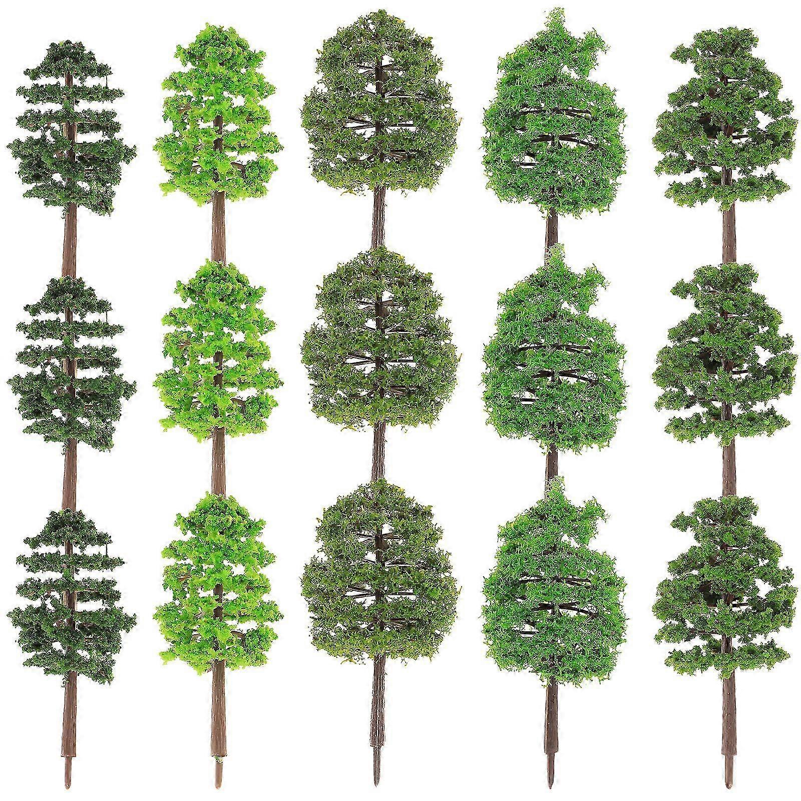 Simulation Tree Model 90Pcs Set compatible with Decor with Green Miniature Tree Ornaments
