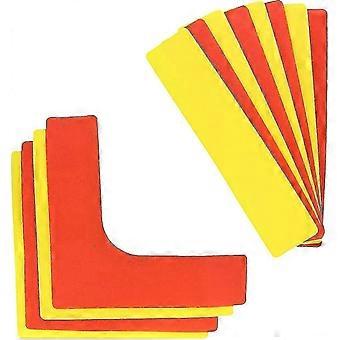 12 Pcs Tennis Court Line Boundary Markers, Pickleball Court Spot Markers compatible with Kids, Basketball Training Equipment, Red And Yellow