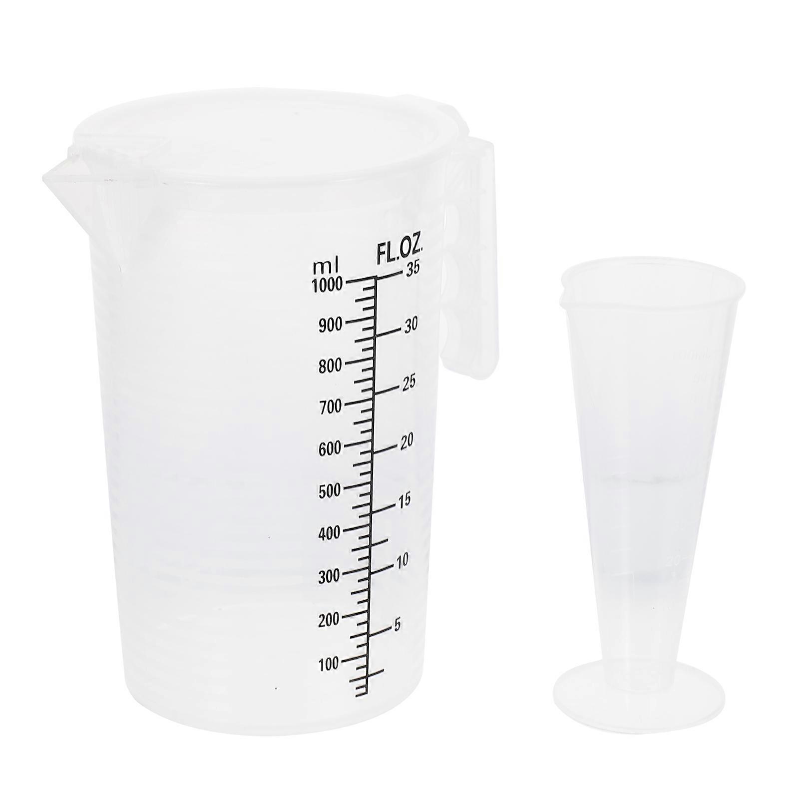 2pcs Practical Measuring Cup Scales Cups Transparent Cup Kitchen Accessory