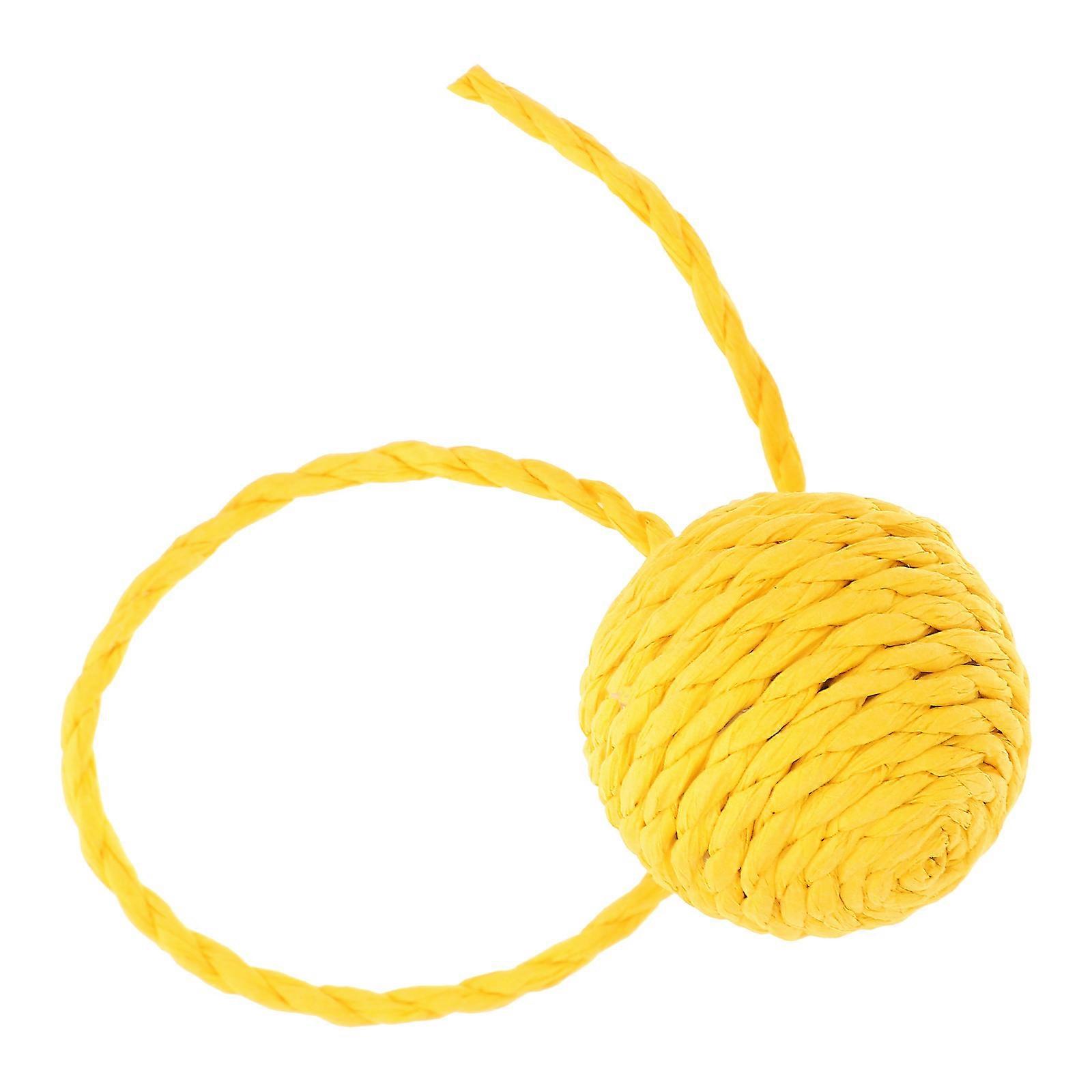 Yellow Cat Scratching Post Accessory for Interactive Cat Toys