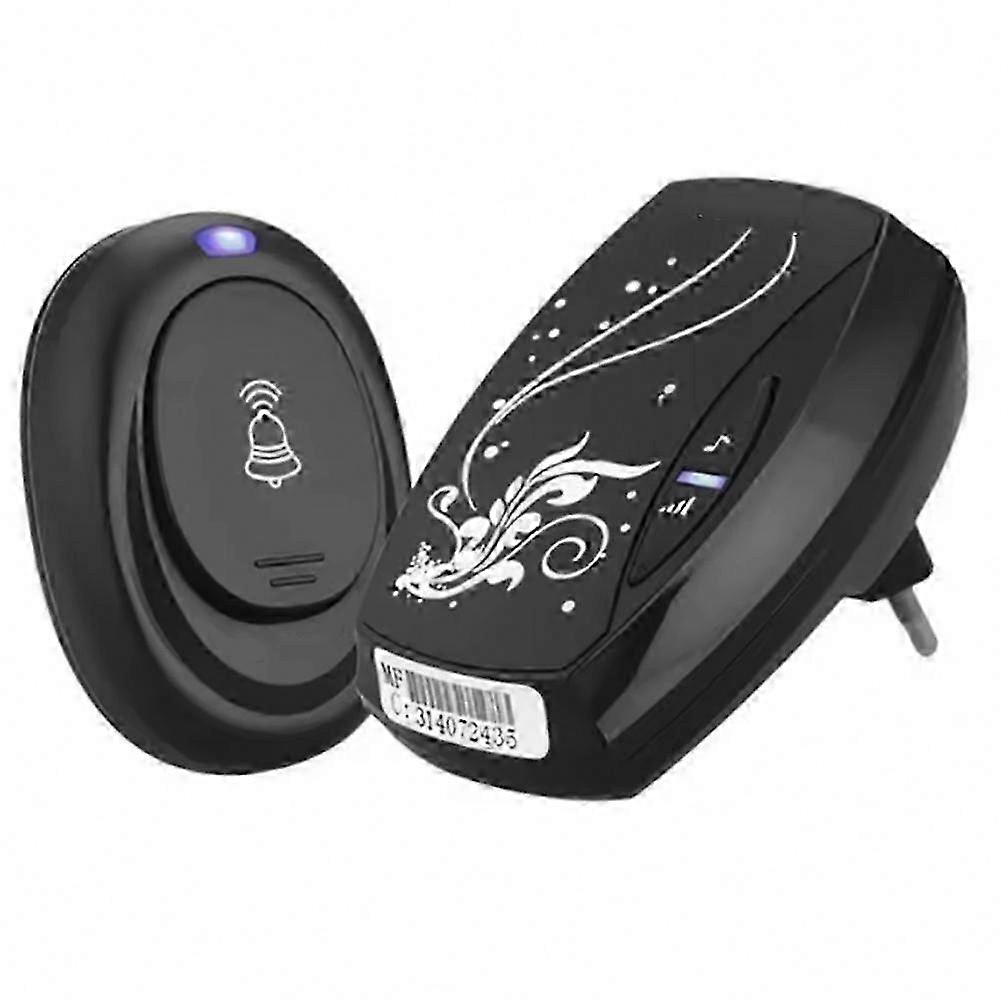 Wireless Chime System with Visual Tone Dial, Long Range Transmitter, EU Power Adapter, Weatherproof Entry Button Switch