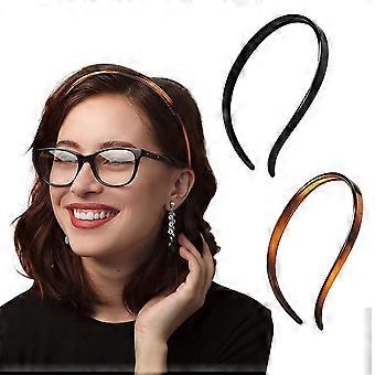 2 unidades de faixas de cabelo flexíveis de plástico sem pressão, com dentes em formato de pente, para mulheres e meninas que usam óculos (pacote com 1).