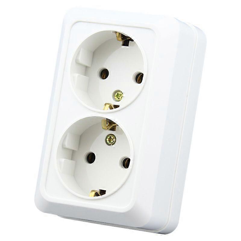 Dww-2-Piece Multi-Socket Adapter with 2 Switches, 16A, White