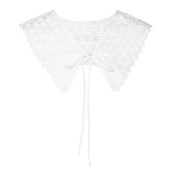 Fake Collar for Women, Detachable Collars with Floral Lace Embroidery, Elegant White Half False Shirt Blouse Collar, Vintage Style Decorative Collar f