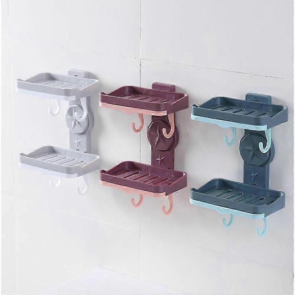 Double Layer Soap Box for Holding Soap with Hook Wall-Mounted Holder