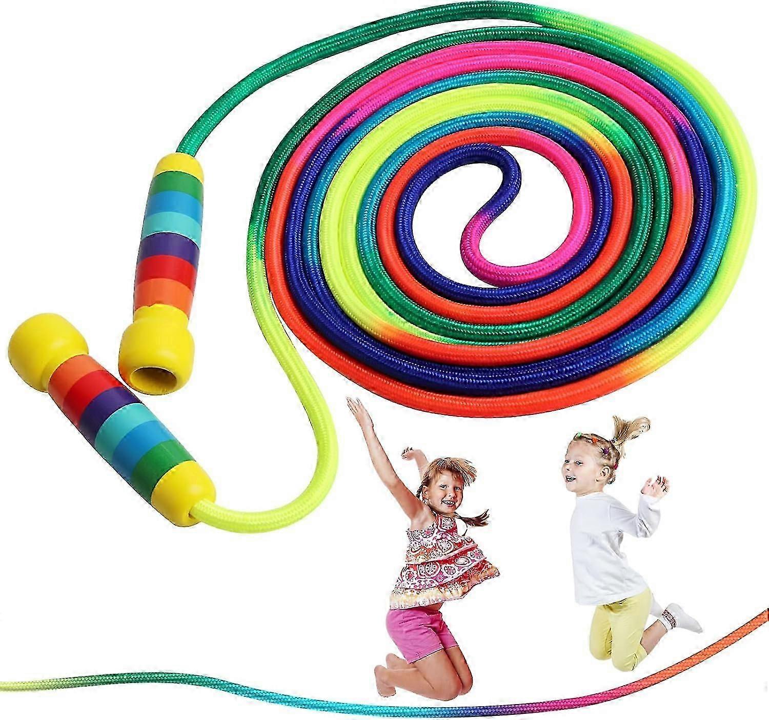 5m hopprep, barns hopprep, 5M handtag för barns hopprep, regnbåge