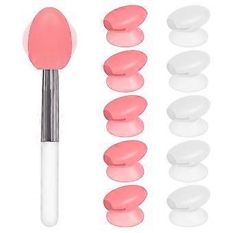 10pcs Silicone Lip Brush Covers Anti Lost Lip Care Brush Covers Dust Proof Protectors Lip Care Accessories