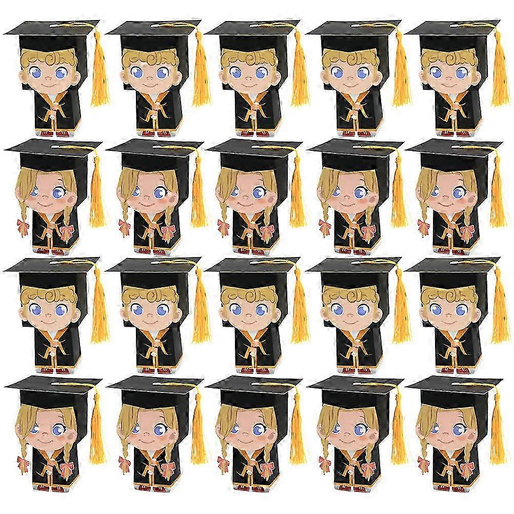 Candy Case Doctoral Cap Graduation for Storage Use 20Pcs Paper Candy Boxes