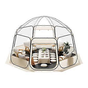 Pop-up bobletelt, 15 x 13,8 fod vandtæt og UV-bestandigt, klart campingtelt, 540 graders panoramaudsigt, til 12-15 personer