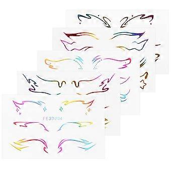 Eye Makeup Eyeliner Decals Temporary Stickers for 5 Sheets Assorted Colors