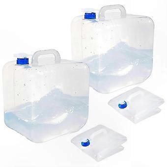 Camping 2 Pack Foldable Water Container with Spigot, 2.6 Gallon Portable Water Storage Tank