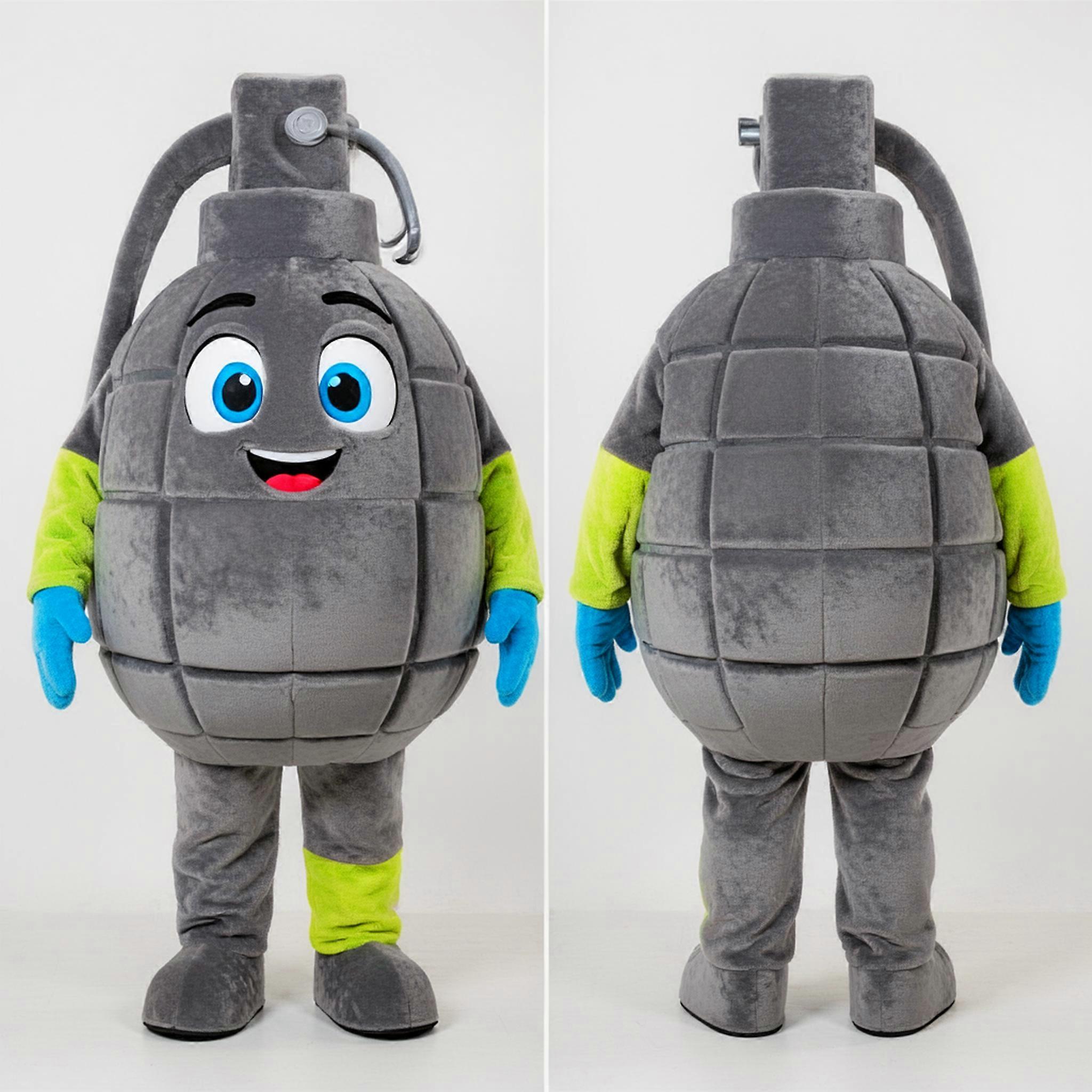 MASTICOT Gray Round Grenade Mascot