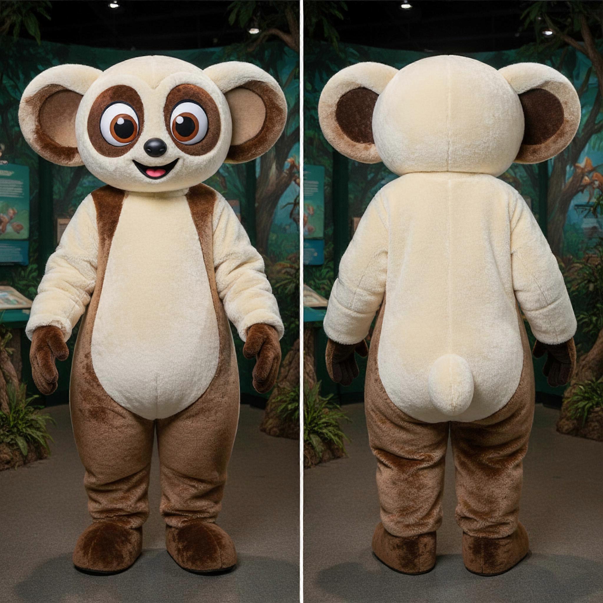 MASTICOT Cream Cartoon Ayeaye Mascot