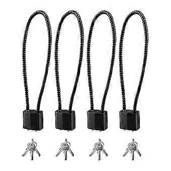 4 bicycle cable locks with keys, 38 cm long, robust, lockable wire cable locks with keys, for bicycles, cabinets, fences and gatesJNNJV