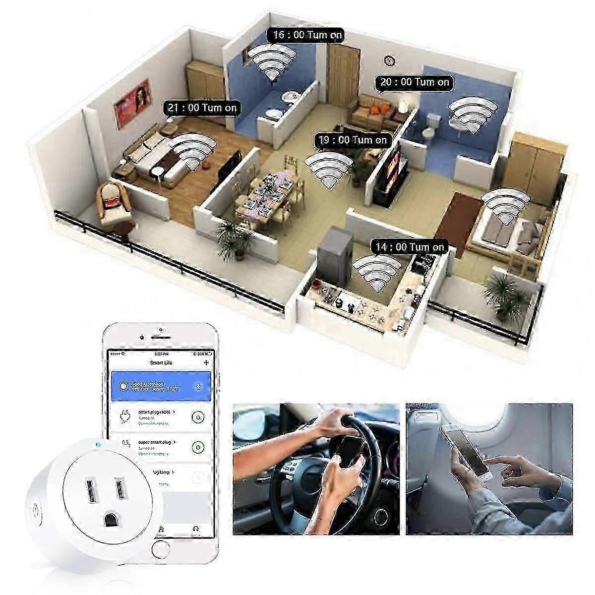 Smart Plug - Alexa, Echo & Google Home Compatible (WiFi 2.4G) - 4 Pack