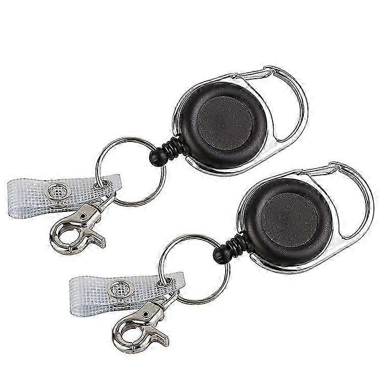 2-Pack Retractable Keychain/ID Holder Jojo Functional Black