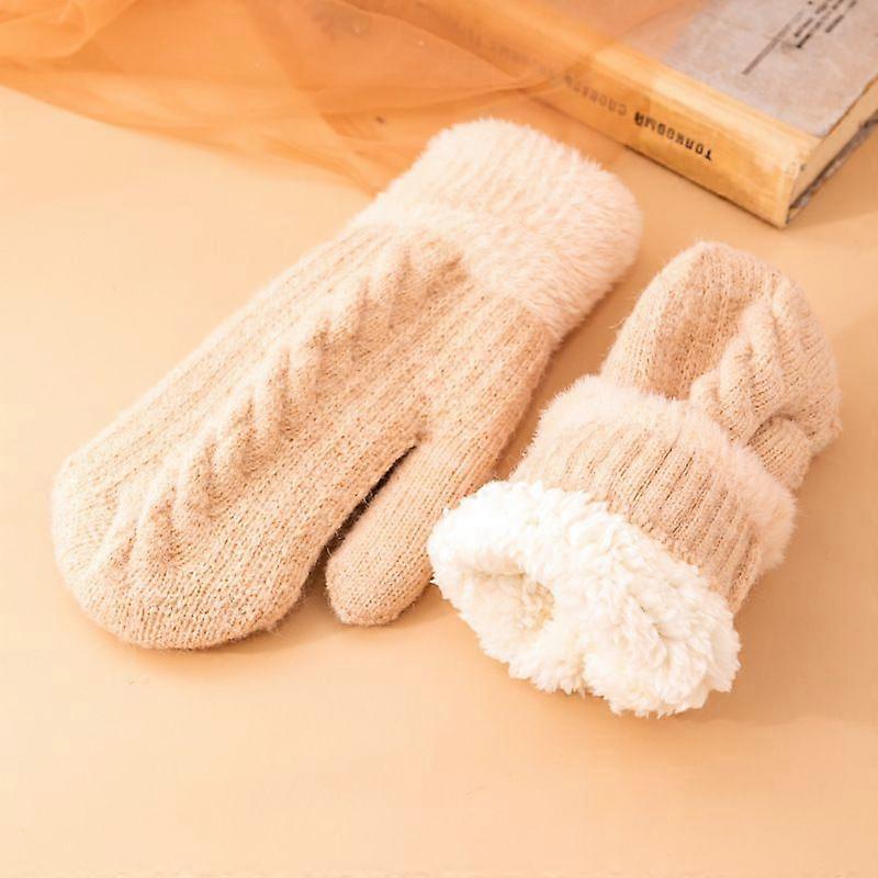 Warm Thick Cable Knit Gloves for Cold Weather