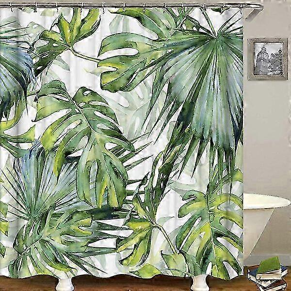 Green Waterproof Polyester Shower Curtain