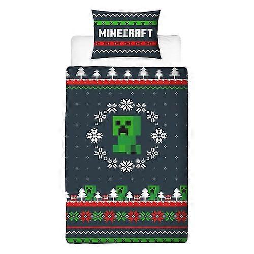 Minecraft Pixel Christmas Reversible Duvet Set