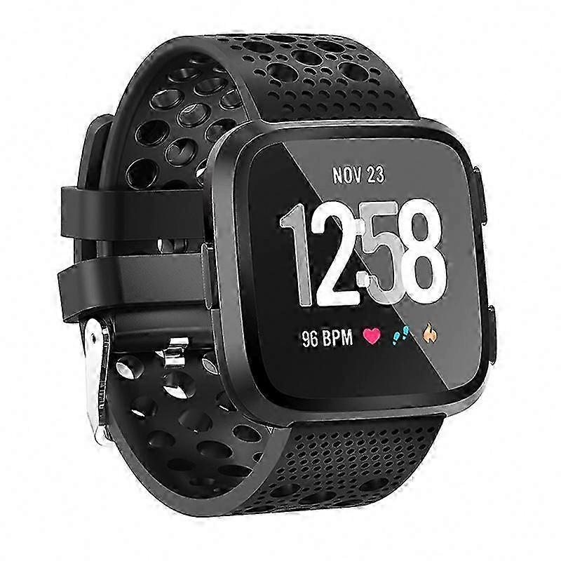 Venting Circle Hole Watch Band Compatible with Fitbit Versa