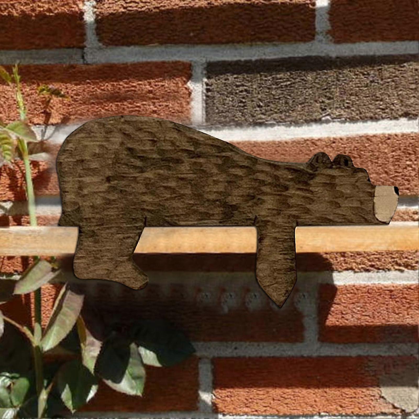 Rustic Solid Wood Bear Door Topper Hand Carved