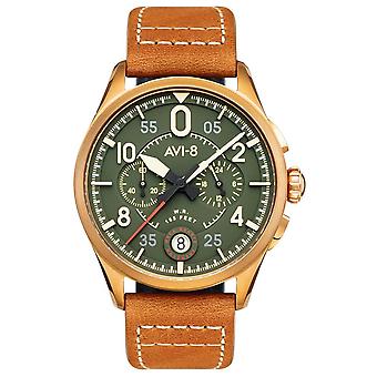 Bronze green Quartz Analog Men's Watch with Cowskin Bracelet AV-4089-02