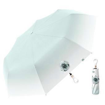 Compact Travel Umbrella Windproof Automatic Folding Sun Rain Protection Mini Purse Umbrella Flower Gradient Blue