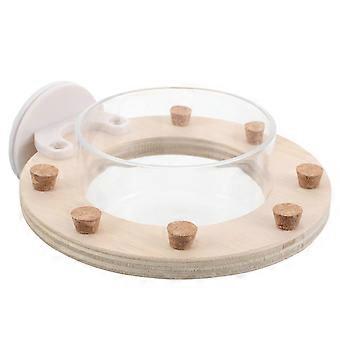 Parrot Feeding Bowl Set 5Pcs Plastic Wood Bird Cage Food and Water Bowls