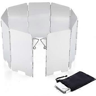 9-Plate Windproof Folding Gas Stove Windshield Aluminum Alloy For Outdoor Picnic Camping