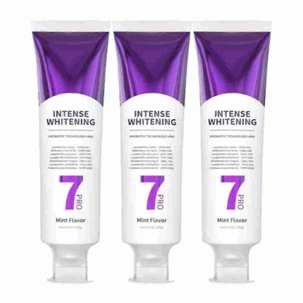 3x 7-Pro Intensive Toothpaste, 7PRO Intense Whitening Toothpaste with 7 Probiotics