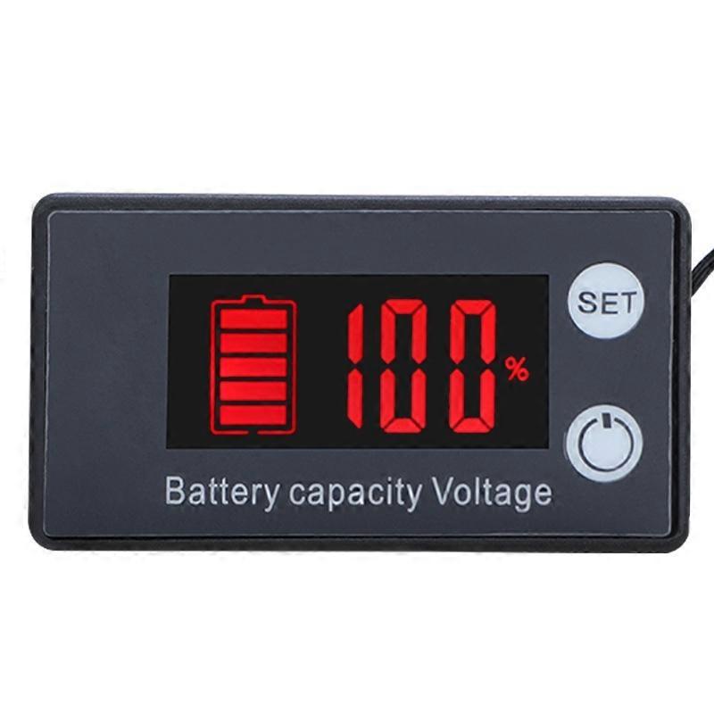 Digital Display DC Voltmeter, Color: Red+Temperature Red+Temperature