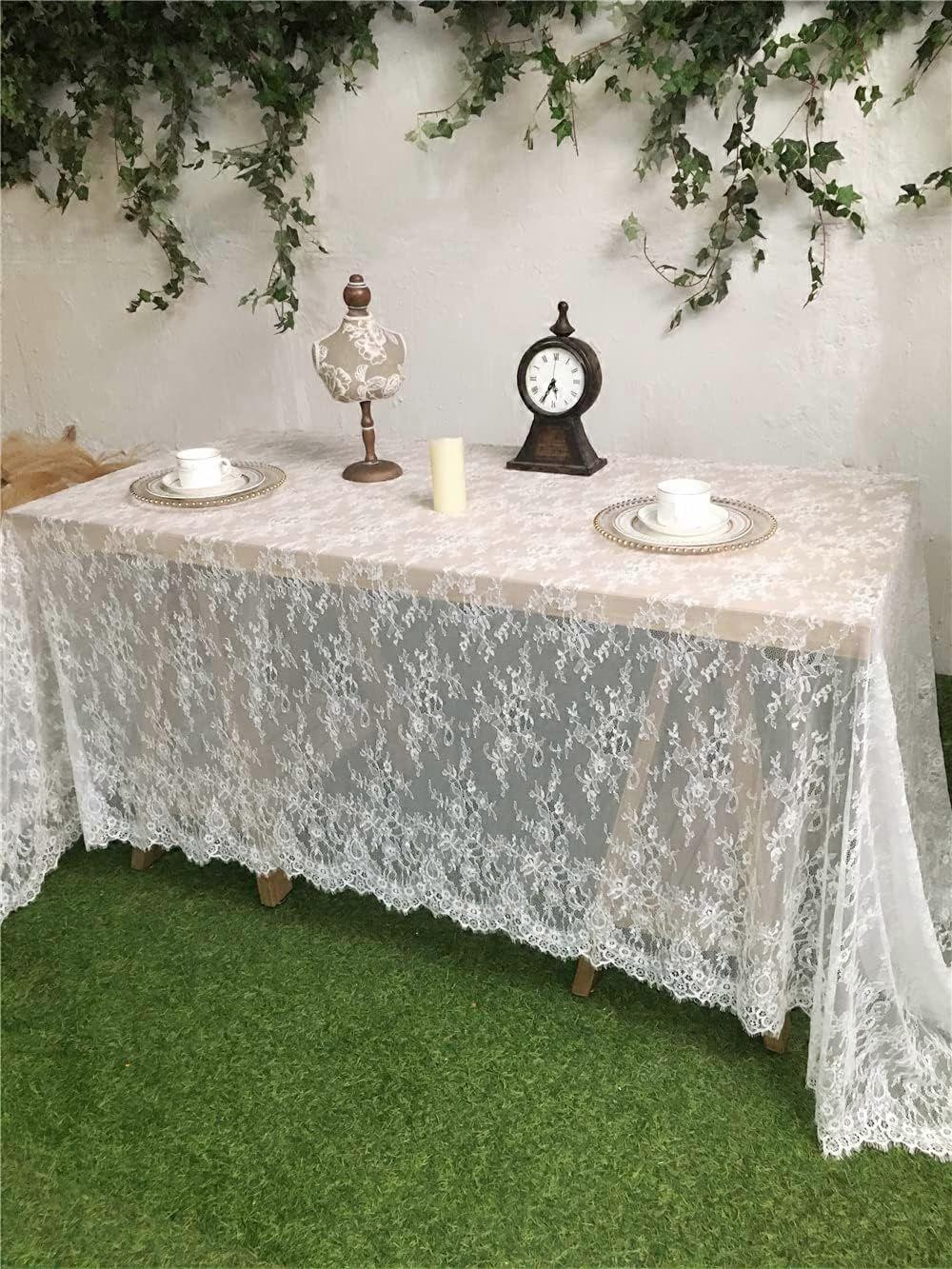 Rectangle Overlay Lace Tablecloth - Vintage Chantilly Lace