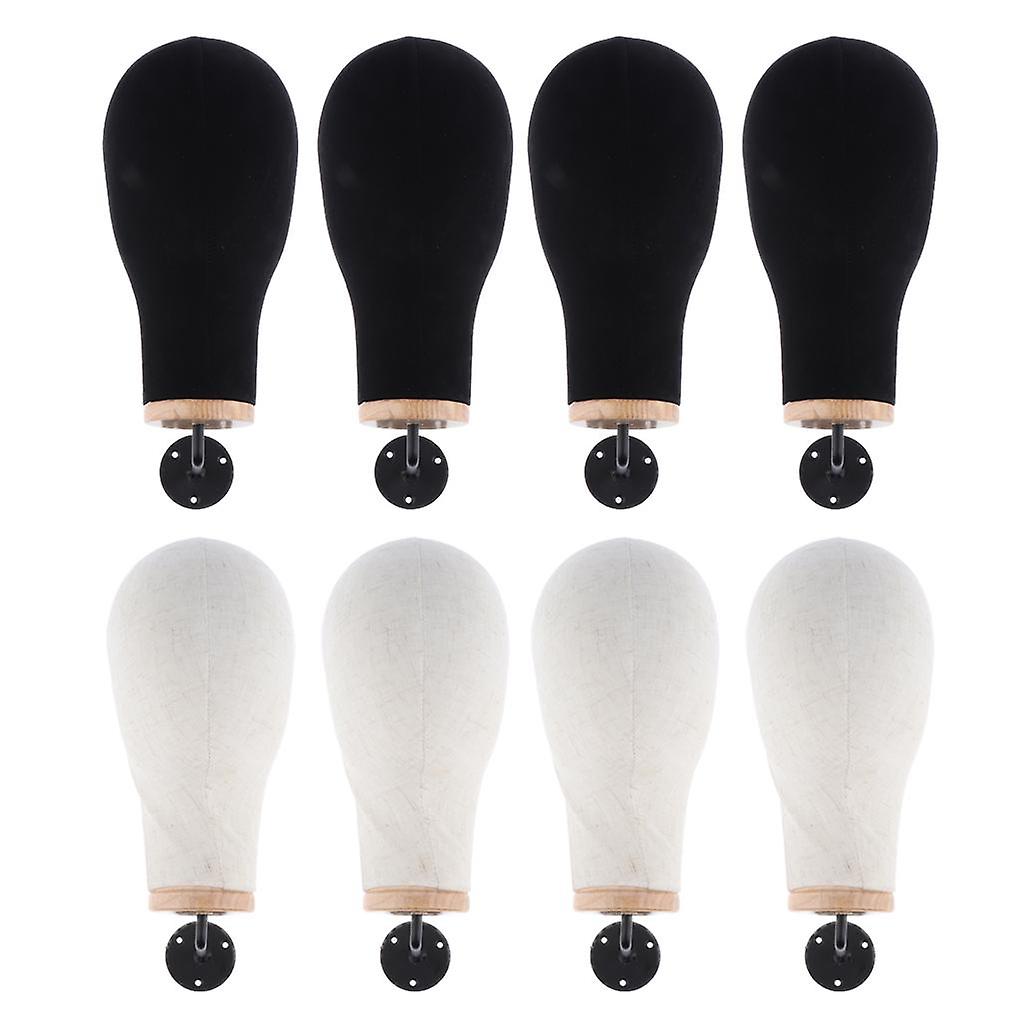 8x Wall Mount Salon Canvas Mannequin Head for Wig Making Display Hat Holder