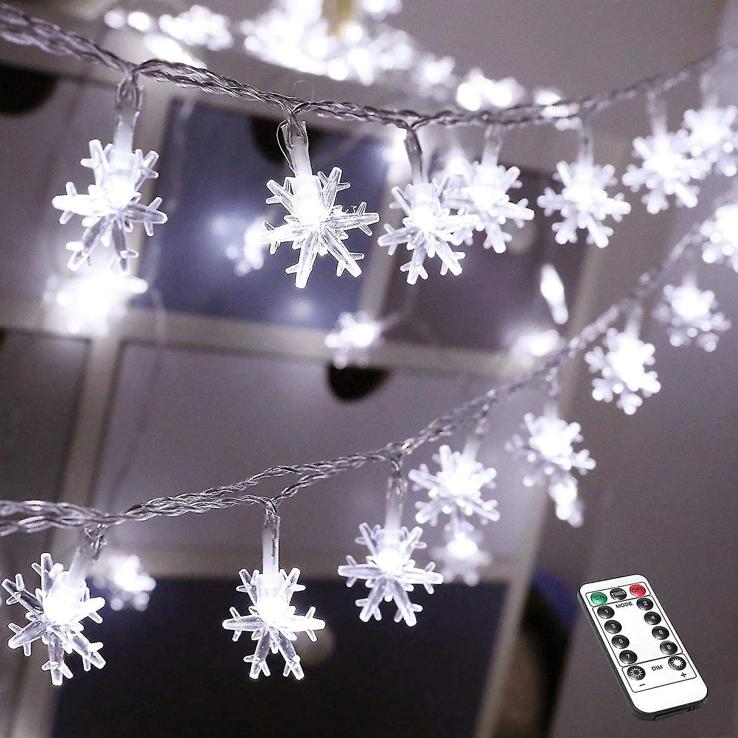 Christmas Lights, 19.7 Ft 40 Led Fairy Lights Battery Operated 8 Modes 5 Sticking Hooks