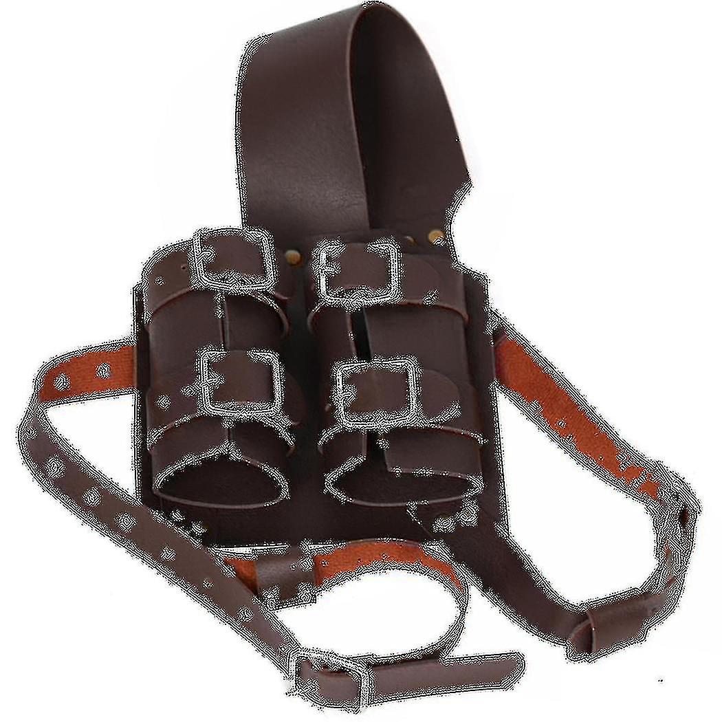 القرون الوسطى ويتشر غمد الظهر المزدوج للسيف السيف حامل القراصنة المحارب الجلود تأثيري لارب