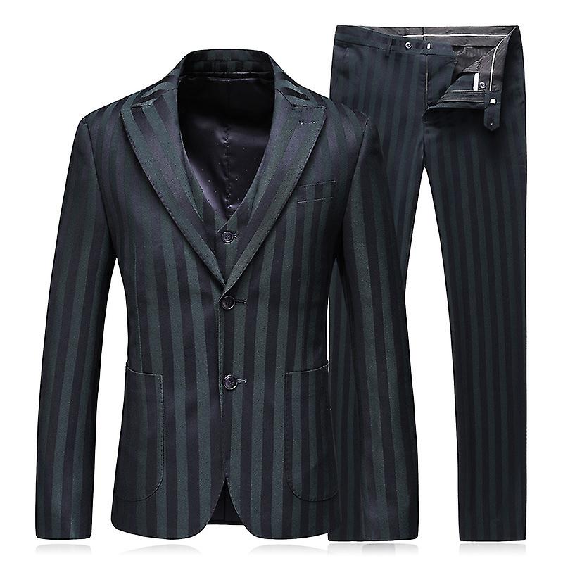 Sophisticated Striped Men's Suit: Perfect For Business And Casual, Tailored Fit | High Quality, Comfortable, And Stylish