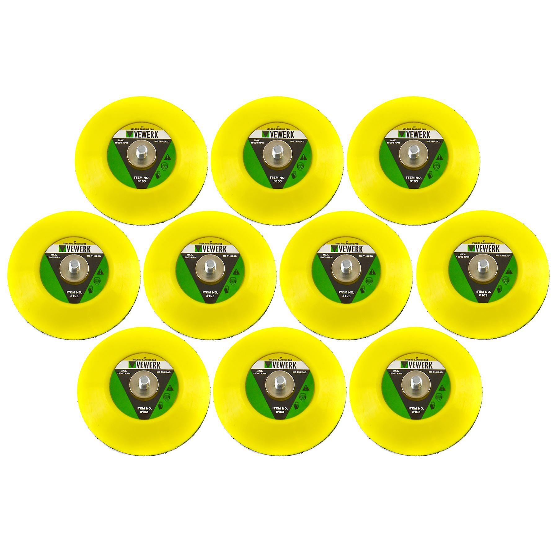 10 x 3" 75mm Hook Loop Sanding Polishing Backing Pad M6 Thread for Air Sander