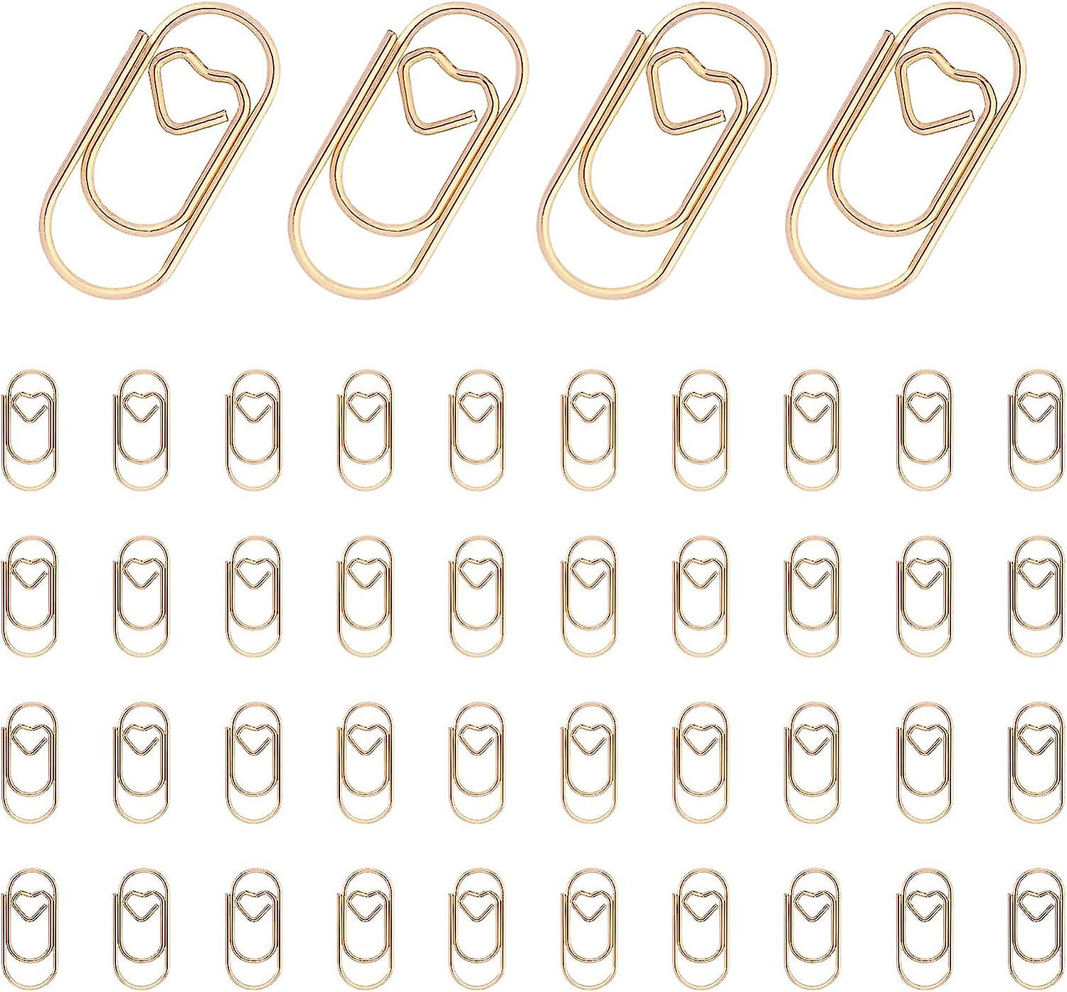 Cute Mini Smooth Heart-Shaped Paper Clips for Office Students