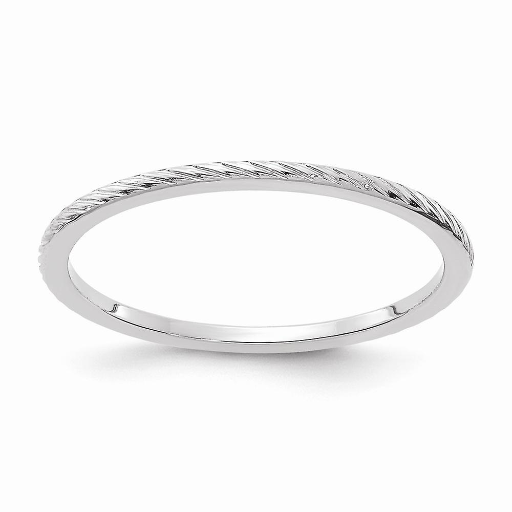 10kw 1.2mm Twisted Wire Pattern Stackable Band Ring-Stackable-Ring for Women and Men - Ring Size: 4 to 10