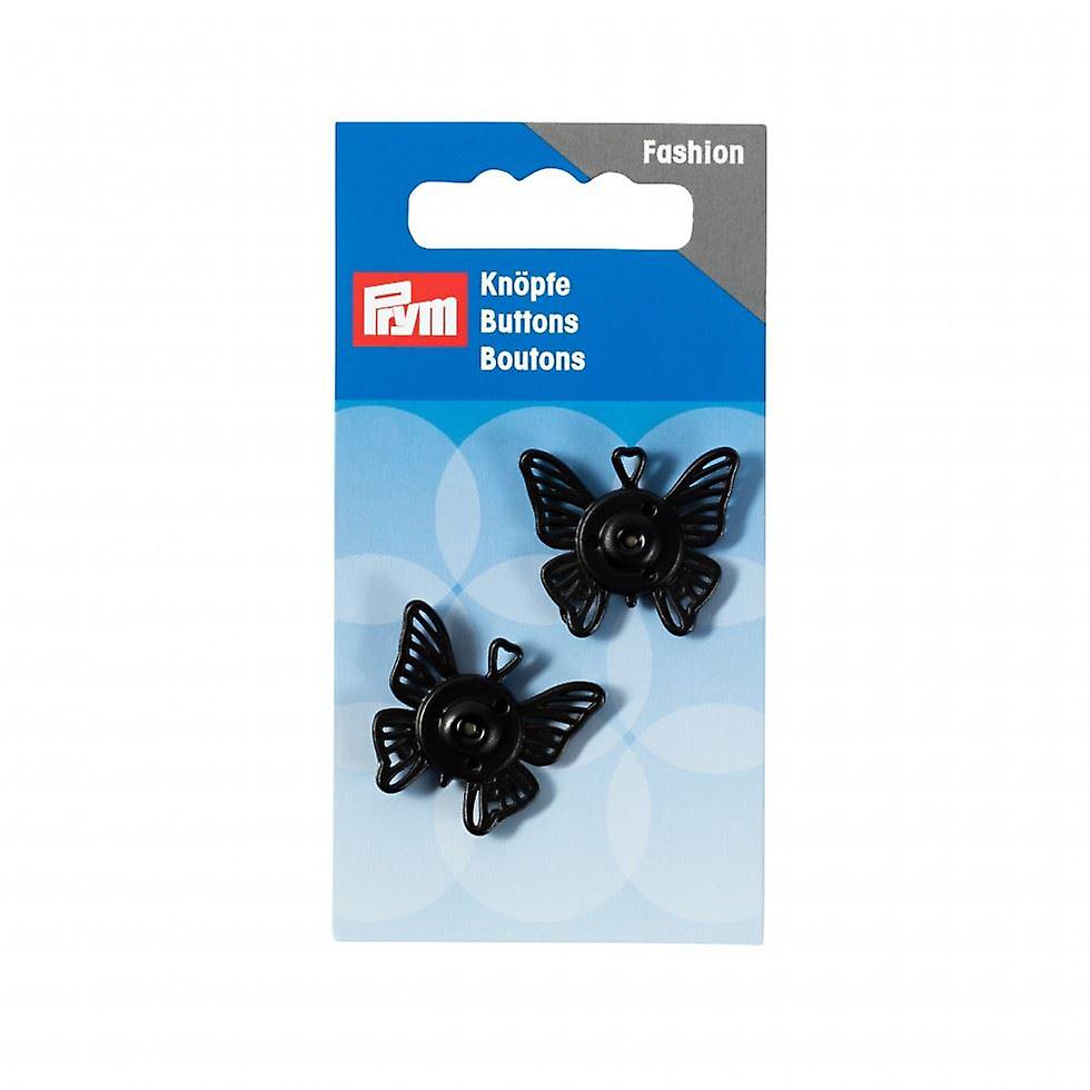 Prym Butterfly Metal Snap Fasteners Black - per pack of 2